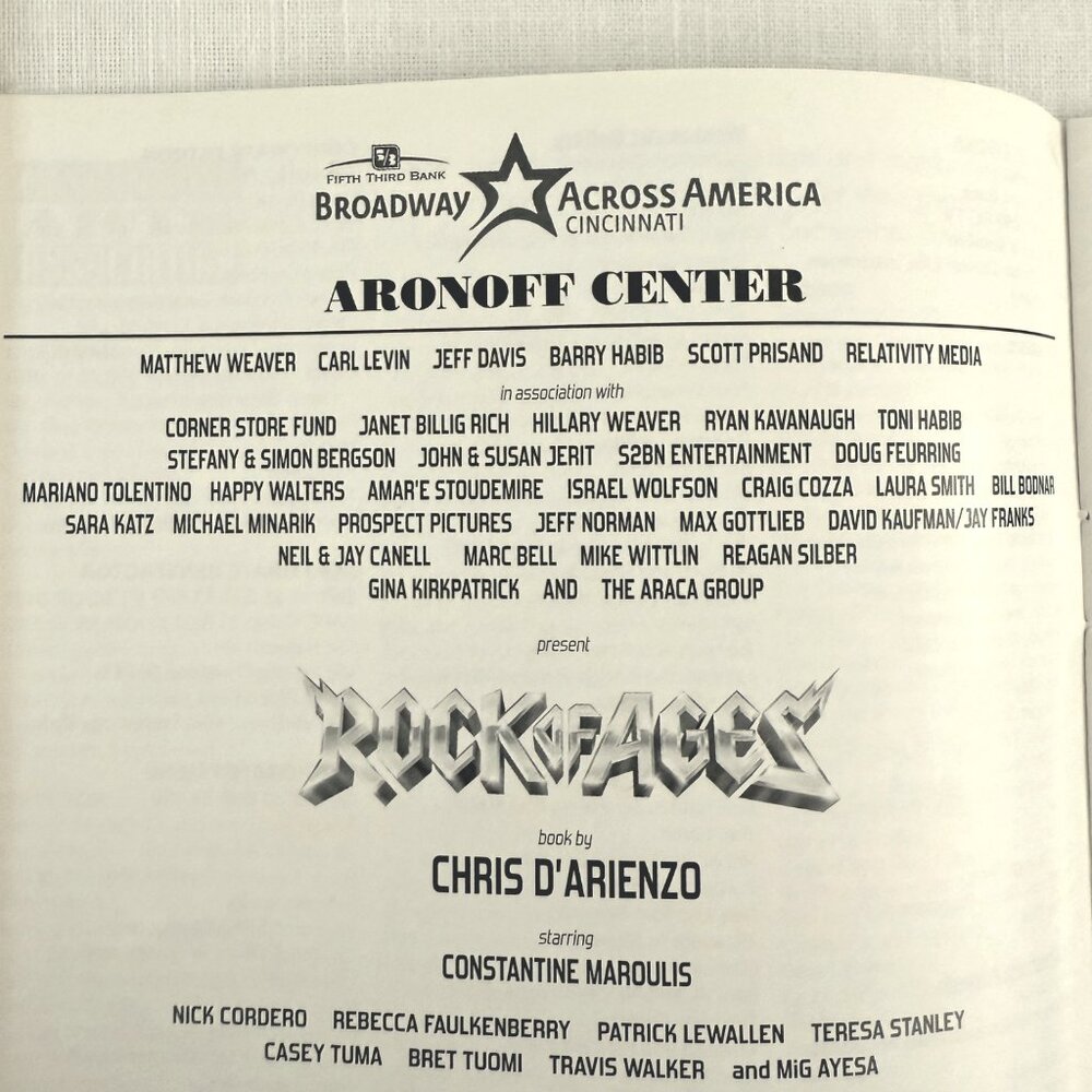Rock of Ages Playbill Aronoff Center Cincinnati OH 2010 Broadway Across America - Picture 11 of 11